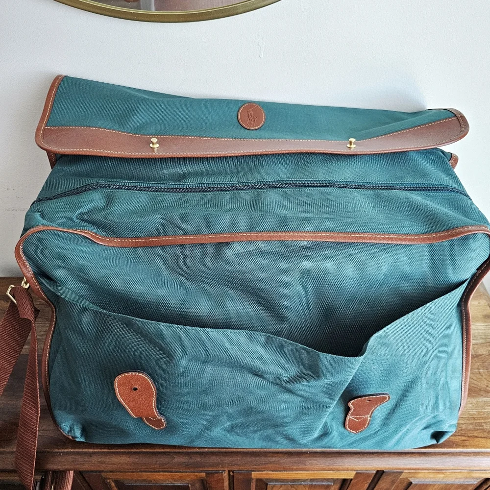 POLO RALPH LAUREN Vintage Teal Travel Weekender Bag Set New Old Stock